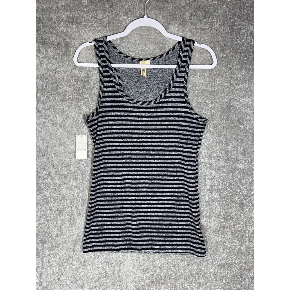 BKE Striped Scoop‎ Neck Racerback Tank Top Womens Size Large Blue Gray NWT